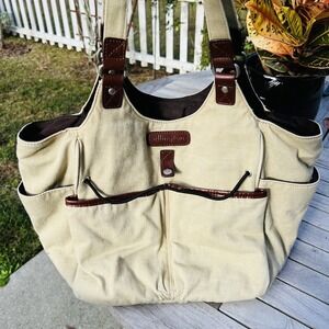 ELLINGTON Portland Oregon Diaper Travel Beach Large Canvas Brown Tote Bag